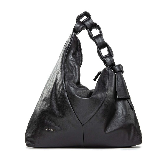 Margareth<br />large black panel shopper bag