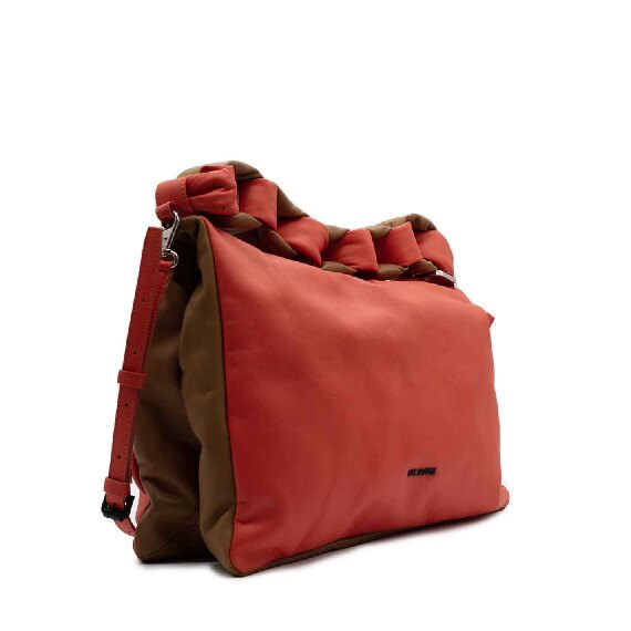 Vittoria<br />coral/tobacco-brown crossbody bag