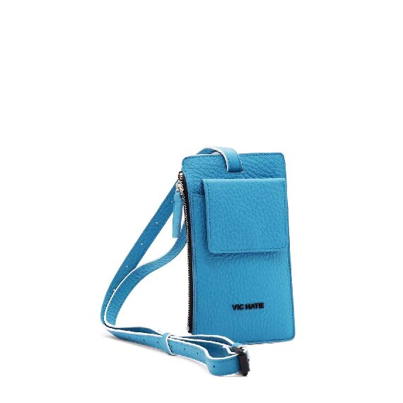 Alis<br />sky-blue crossbody phone case with white edging