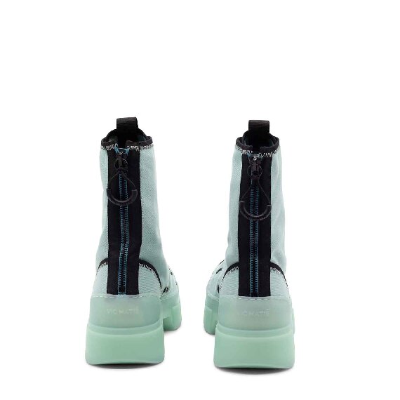 Roccia unlined aquamarine cotton combat boots