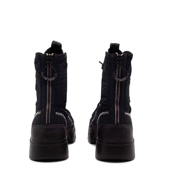 Roccia black patchwork combat boots