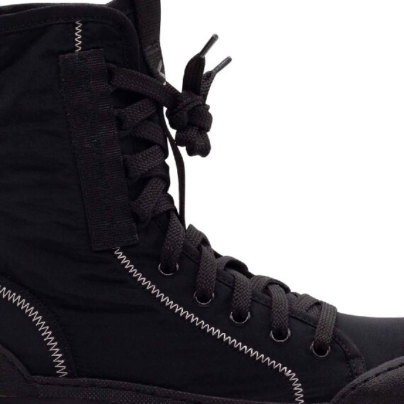 Roccia black patchwork combat boots