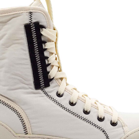 Roccia ice-white patchwork combat boots
