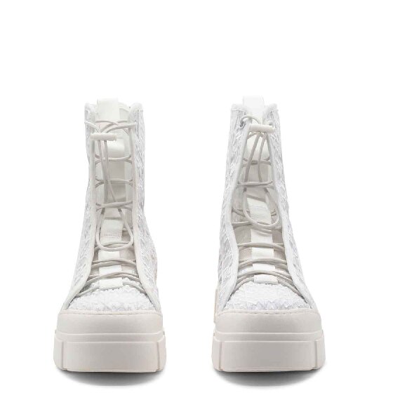 Roccia white monogram combat boots