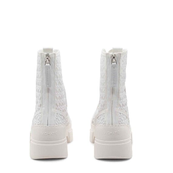 Roccia white monogram combat boots