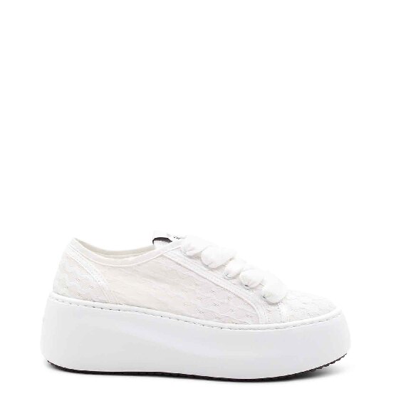 Wave white technical fabric shoes