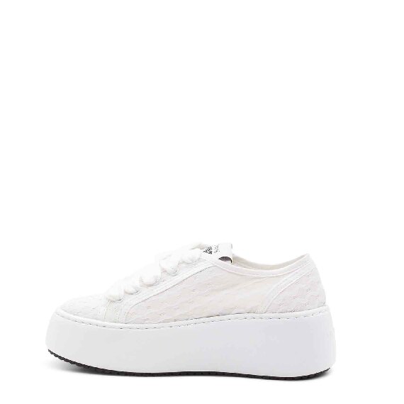 Wave white technical fabric shoes