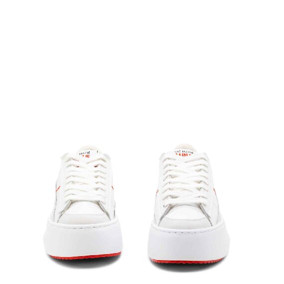 Wave white/coral lace-ups
