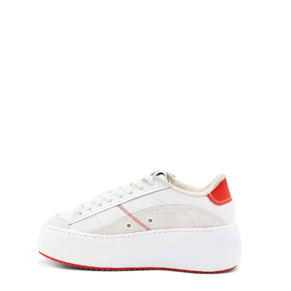 Wave white/coral lace-ups