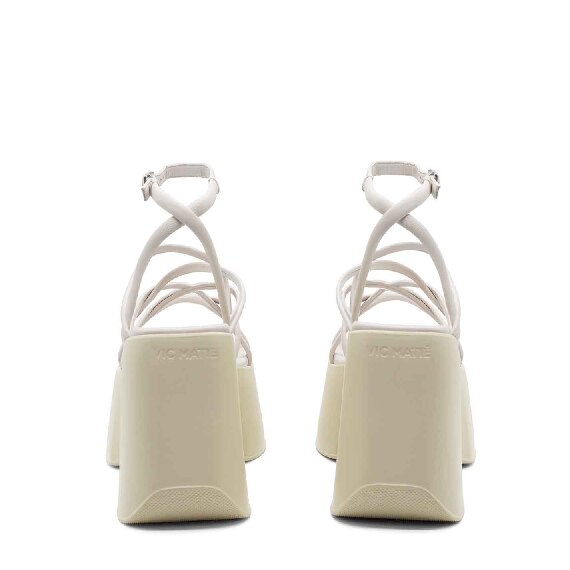 Yoko sandals in soft ice-white nappa