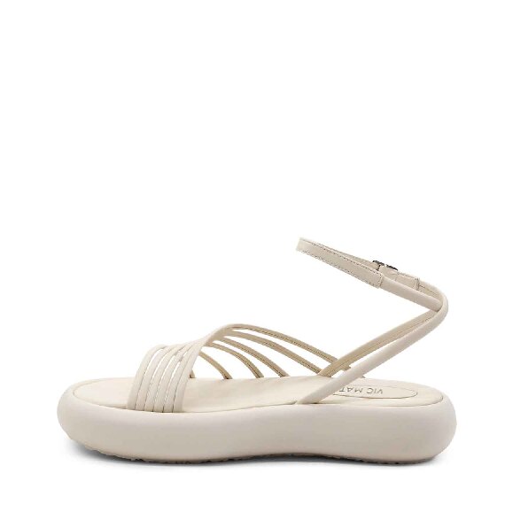 Donut sandals in soft ivory-white nappa calfskin