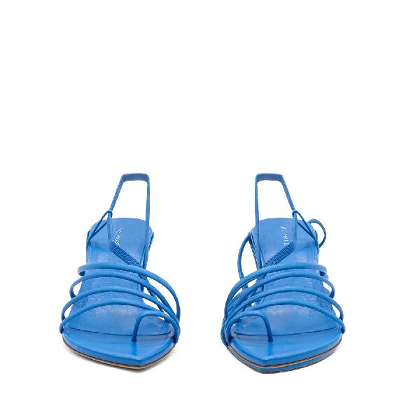 Slash Sandals sandalo asimmetrico in morbida nappa sky blue
