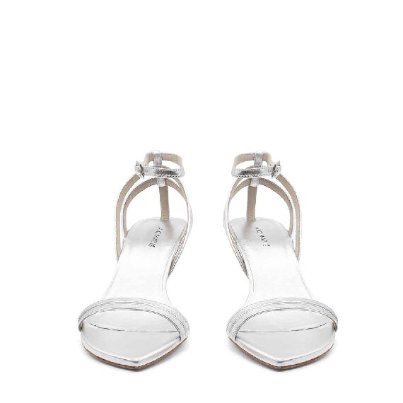 Slash Sandals sandalo listini in nappa laminata argento