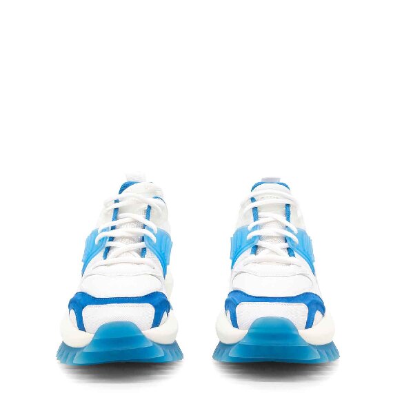 White/sky-blue M2m running shoes