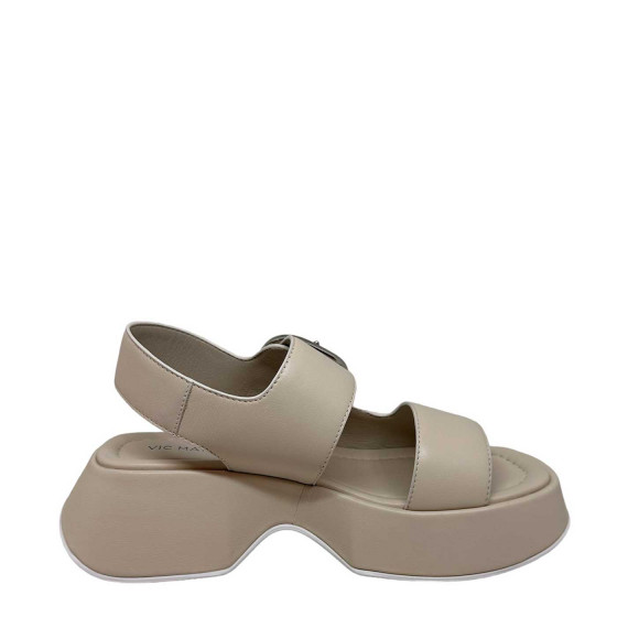 Mini Yoko band sandals in soft ivory-white nappa calfskin