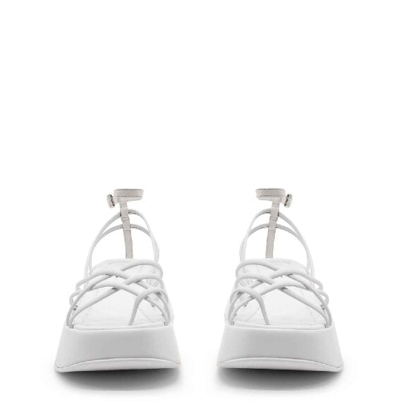 Mini Yoko cage sandals in white nappa