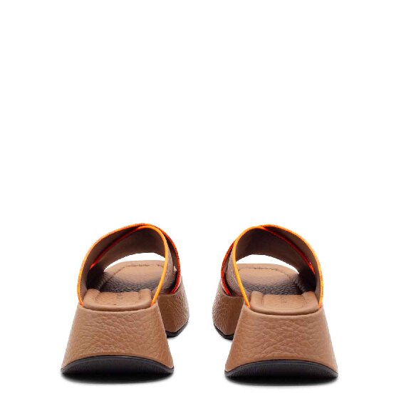 Mini Yoko tobacco-brown branded slip-ons