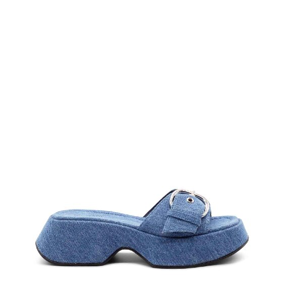 Mini Yoko slipper in light blue washed denim