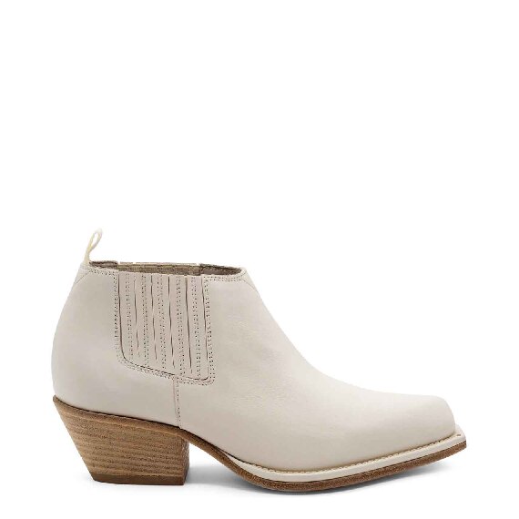 Westy mini Beatles boots in ice-white reversed calfskin