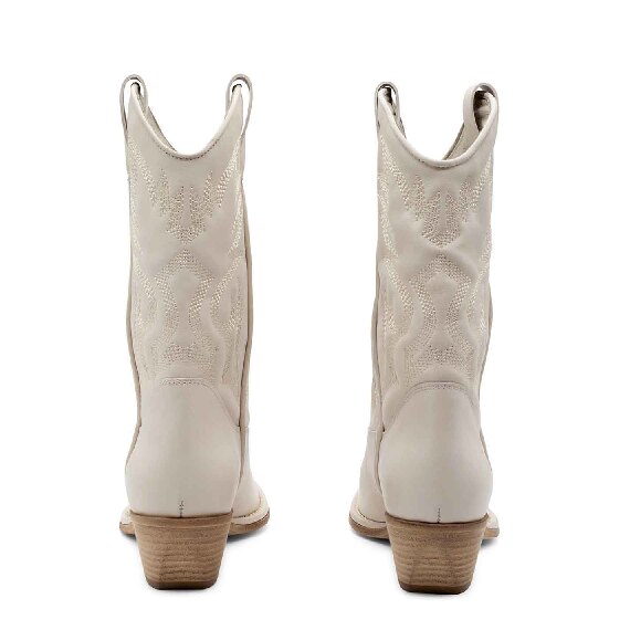 Westy high boots in ice-white calfskin
