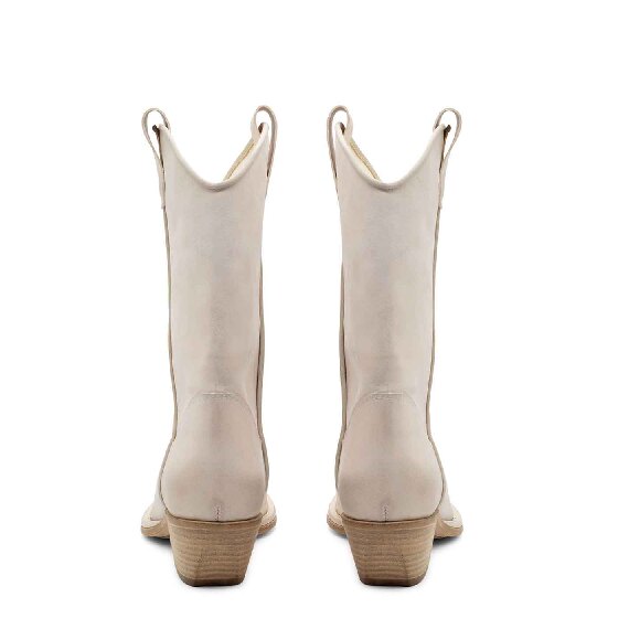 Unlined Westy high boots in ice-white calfskin
