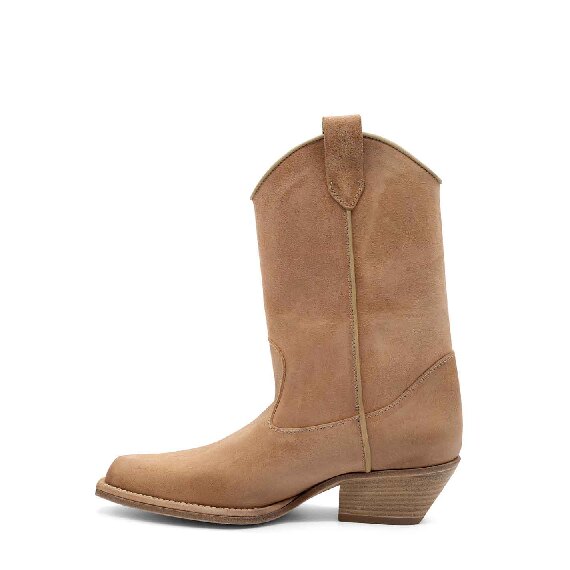 Unlined Westy high boots in sand-yellow calfskin