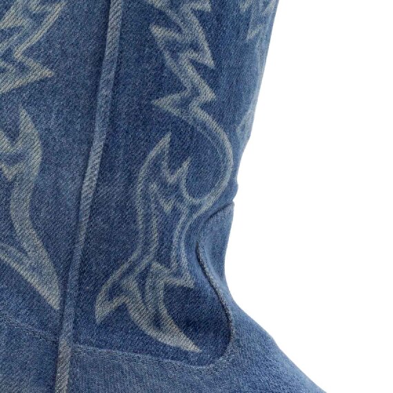 Westy light blue laser-cut boots