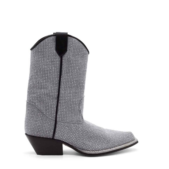 Westy lead-grey micro-studded boots