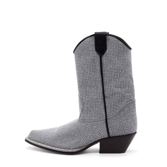 Westy lead-grey micro-studded boots