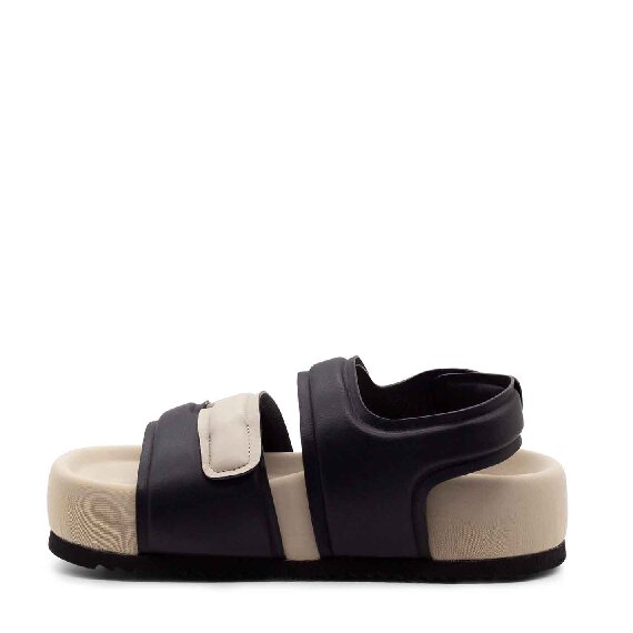 Bubble light grey/black flatform sandals