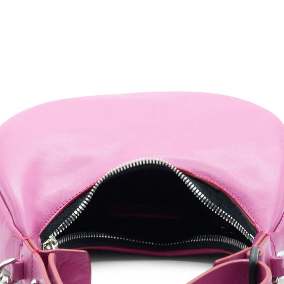 Glenda small<br />Borsa spicchio fucsia