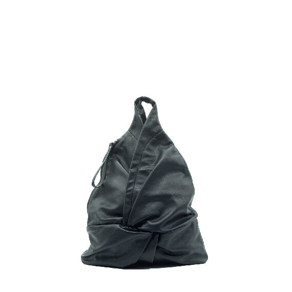 Elisa <br /> Black Bucket Bag with Knot