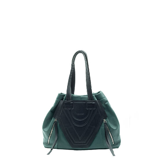 Dafne Medium <br />Petrol Blue/Black Handbag