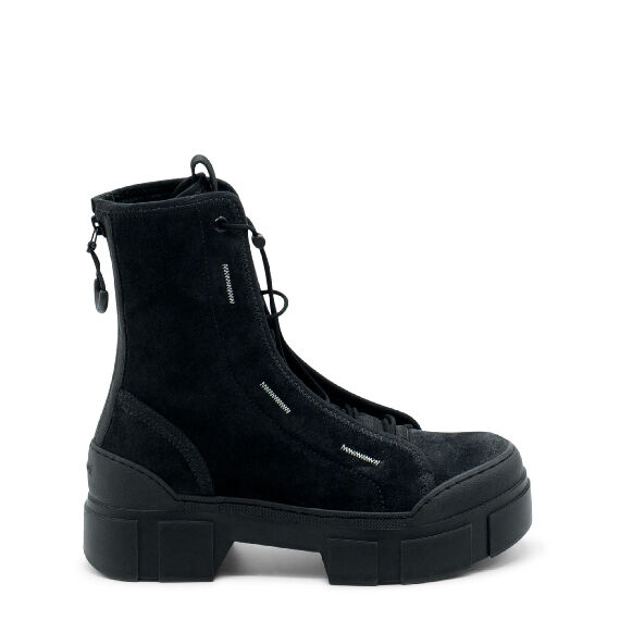 Roccia Black Split Calfskin Combat Boots