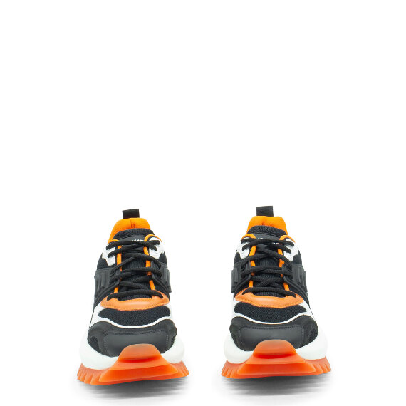 Running Black/White/Orange Nubuck/Leather/Mesh and Split Leather Sneakers