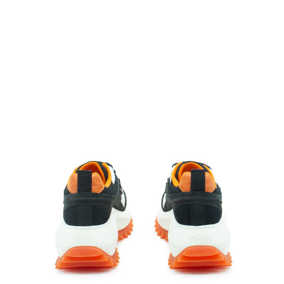 Running Black/White/Orange Nubuck/Leather/Mesh and Split Leather Sneakers