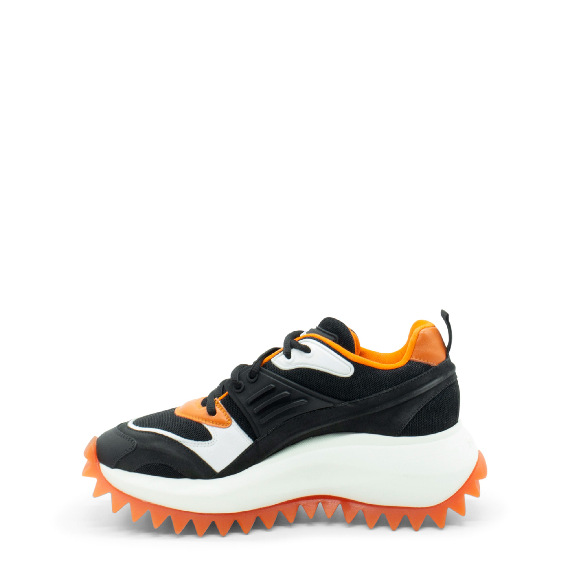 Running Black/White/Orange Nubuck/Leather/Mesh and Split Leather Sneakers