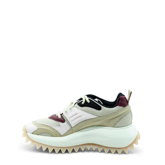 Running Bone/White Nubuck/Leather/Mesh and Split Leather Sneakers