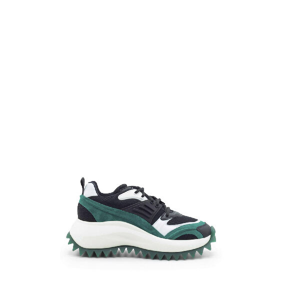 Running Black/Green/White Nubuck/Leather/Mesh and Split Leather Sneakers