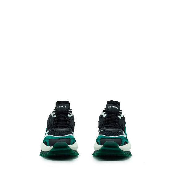 Running Black/Green/White Nubuck/Leather/Mesh and Split Leather Sneakers