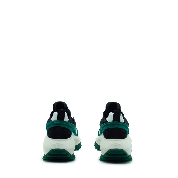 Running Black/Green/White Nubuck/Leather/Mesh and Split Leather Sneakers