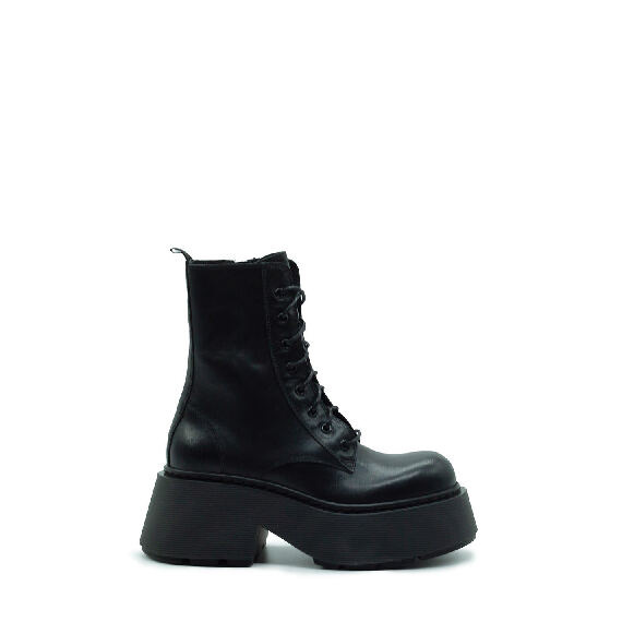 Stripy Black Combat Boots