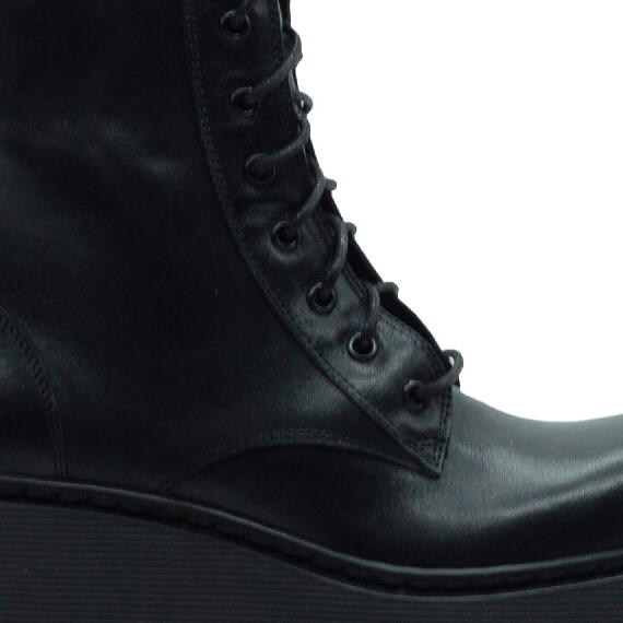 Stripy Black Combat Boots