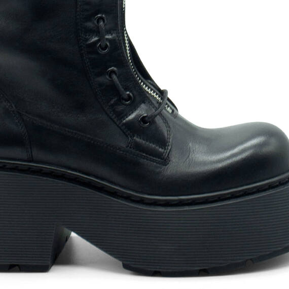 Stripy Black Low Army Boots