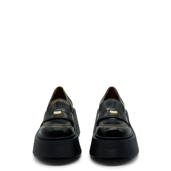 Stripy Dark Brown Penny Loafers