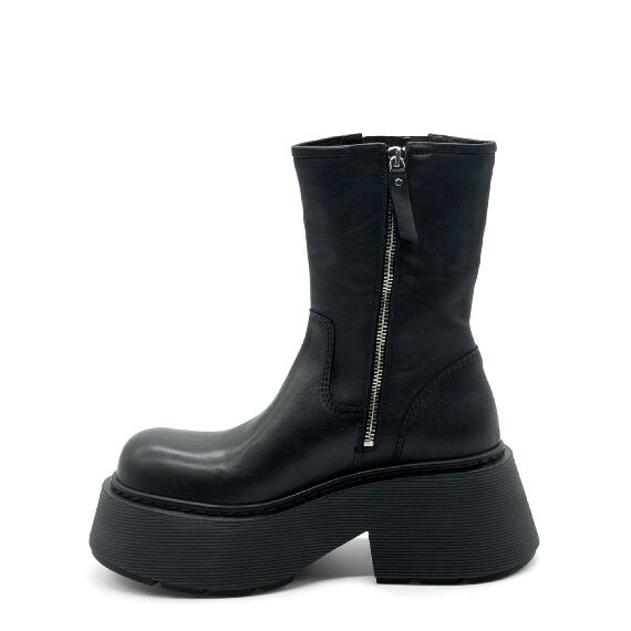 Stripy Black Biker Boots