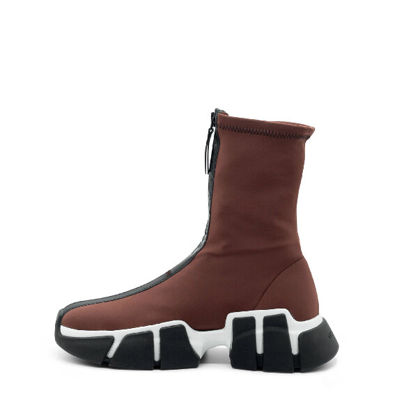 Mano Burnt Brown Zipped Half Boots