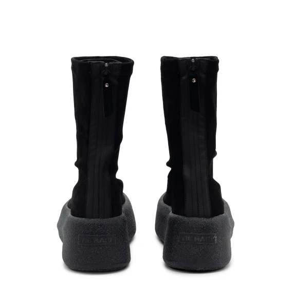 F04 Creepy – Black suede stretch ankle boot  