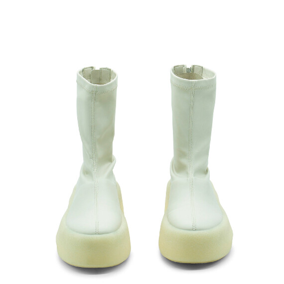 Creepy Bone Stretch Faux Leather Half Boots