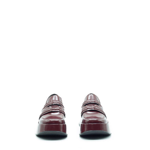 Mini Yoko Dark Red Brushed Calfskin Loafers